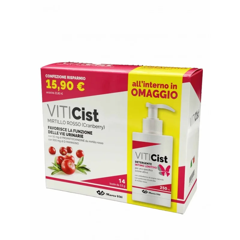VITICIST MIRTILLO MIRTILLO SENZA FRUTTOSIO 14 BUSTINE + DETERGENTE INTIMO 250 ML - farmavitality.it