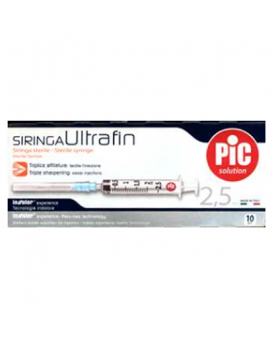 SIRINGA PIC SOLUTION PRONTO INIEZIONE 2,5 ML AGO GAUGE 23 1 1/4 10 PEZZI - farmavitality.it