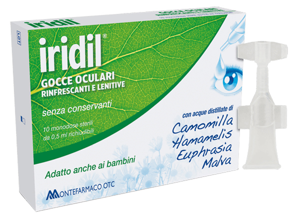 Montefarmaco Iridil Gocce Oculari rinfrescanti e lenitive 10 ampolle monodose 0,5ml cad. - farmavitality.it
