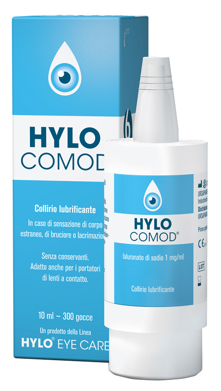 HYLO-COMOD GOCCE OCULARI IALURONATO DI SODIO 0,1%  FLACONCINO 10 ML - farmavitality.it