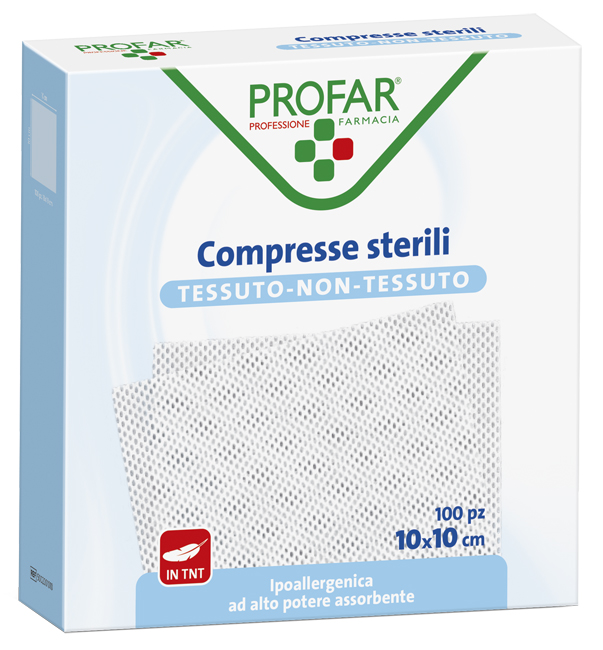 COMPRESSE IN TESSUTO NON TESSUTO 10 X 10 CM 100 PEZZI PROFAR - farmavitality.it