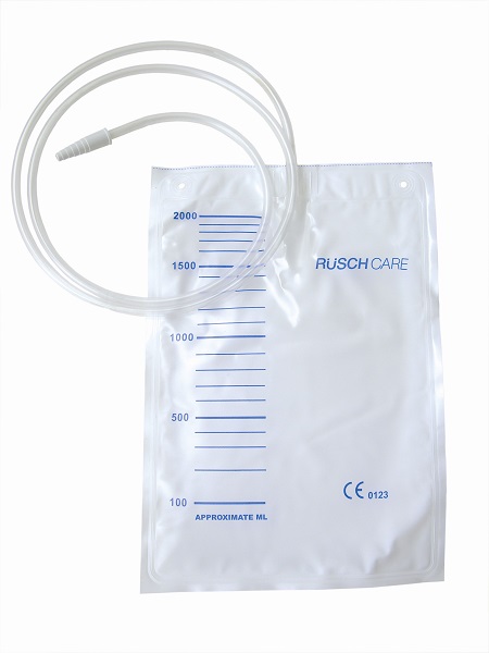 SACCA DI DRENAGGIO LETTO PER INCONTINENZA 2000ML IN PVC CON TUBO DI RACCORDO 130CM DIAMETRO 5X7MM MONOUSO 30 PEZZI - farmavitality.it