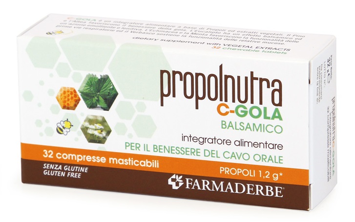 PROPOLNUTRA C GOLA BALSAMICO 32 COMPRESSE MASTICABILI - farmavitality.it