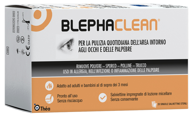 BLEPHACLEAN GARZE OCULARI STERILI A BASE DI ACIDO IALURONICO 20 PEZZI - farmavitality.it