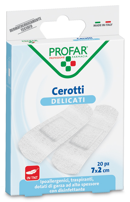 CEROTTO TESSUTO NON TESSUTO DELICATO MEDI 7X2 CM 20 PEZZI PROFAR - farmavitality.it