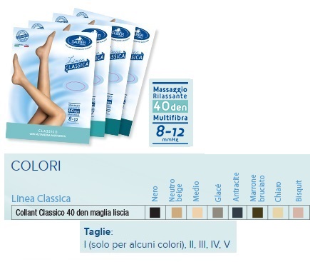 SAUBER COLLANT 40 DENARI MAGLIA LISCIA MARRONE BRUCIATO 3 LINEA CLASSICA - farmavitality.it