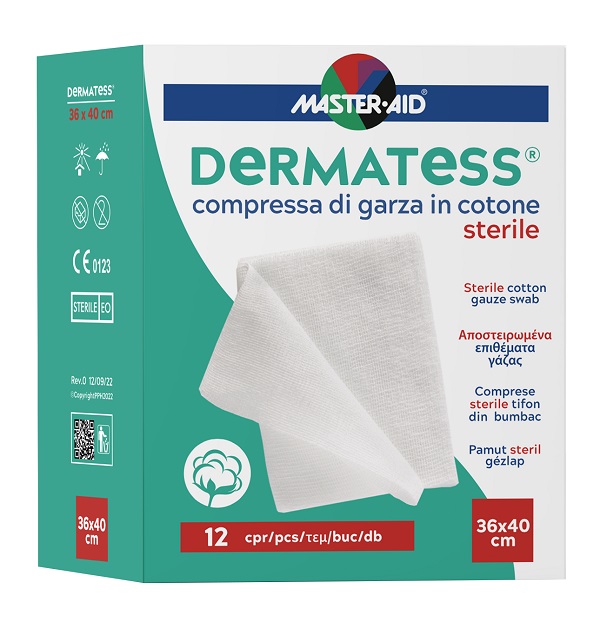 GARZA IDROFILA DERMATESS COT 36X40 12 PEZZI - farmavitality.it