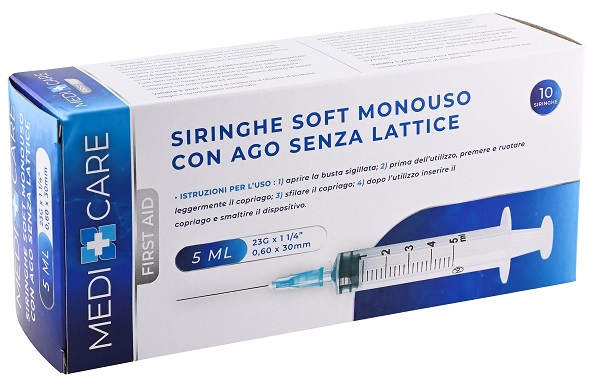 SIRINGA SOFT CAPACITA' 5ML AGO GAUGE 23 CONFEZIONE 10 PEZZI GAMMADIS - farmavitality.it