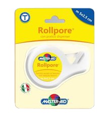CEROTTO IN ROCCHETTO MASTER-AID ROLLPORE TESSUTO NON TESSUTO CON DISPENSER 2,5CM X 5 M - farmavitality.it