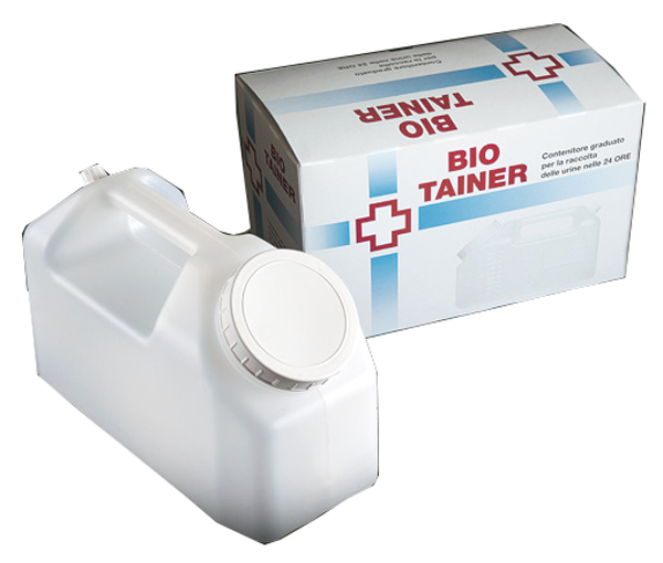 TANICA GRADUATA BIO TAINER PER RACCOLTA DI URINA NELLE 24 ORE 2500 ML CON TAPPINO DI PRELIEVO E MANICO 1 PEZZO - farmavitality.it