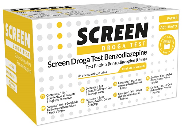 SCREEN DROGA TEST BENZODIAZEPINE TEST ANTIDROGA CON CONTENITORE URINA - farmavitality.it