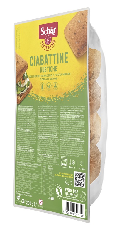 SCHAR CIABATTINE RUSTICHE SENZA LATTOSIO 200 G - farmavitality.it