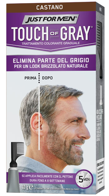 JUST FOR MEN TOUCH OF GRAY CASTANO 40 G - farmavitality.it