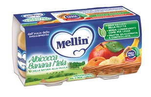 Mellin Omogenizzato alla Frutta Albicocca Banana e Mela 2 vasetti da 100g - farmavitality.it