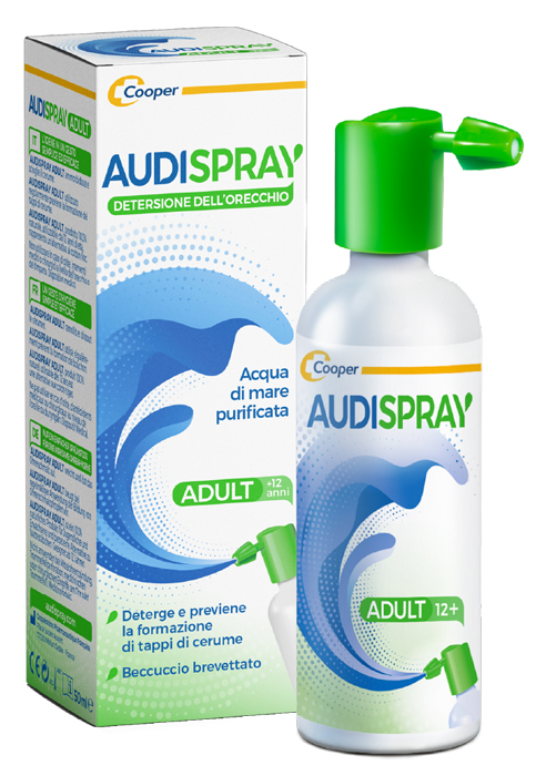 AUDISPRAY ADULT SOLUZIONE DI ACQUA DI MARE IPERTONICA SPRAY SENZA GAS DETERSIONE ORECCHIO 50 ML - farmavitality.it