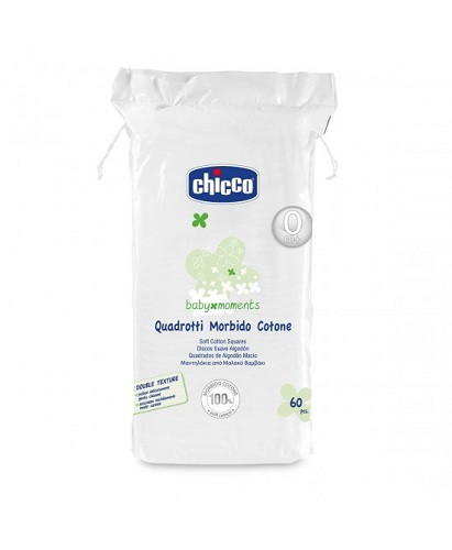 CHICCO BABY MOMENTS QUADROTTI MORBIDO COTONE 60 PEZZI - farmavitality.it