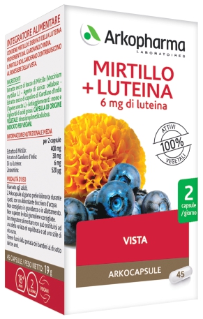 Arkocapsule Mirtillo + Luteina Integratore per il Benessere degli Occhi 45 capsule - farmavitality.it