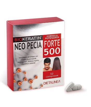 DIETALINEA BIOKERATIN NEO PECIA FORTE 500 32 COMPRESSE 4 BLISTER IN ASTUCCIO 48 G - farmavitality.it