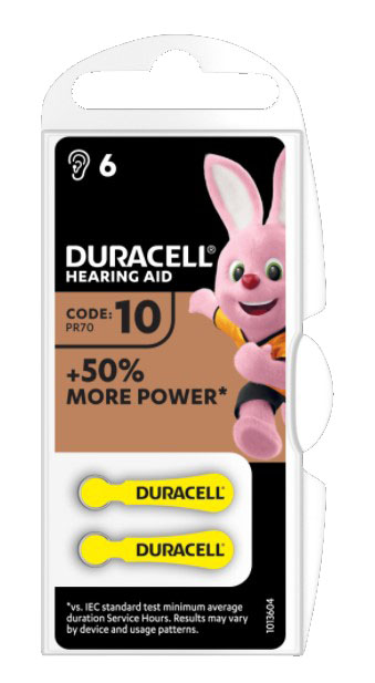 DURACELL ACTIVAIR HEARING AID EASY TAB 10 GIALLO BATTERIA PER APPARECCHIO ACUSTICO 6 PEZZI - farmavitality.it