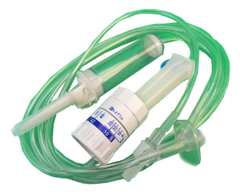 DEFLUSSORE CON REGOLATORE DI FLUSSO A GRAVITA' CON PERFORATORE 5/250ML - farmavitality.it