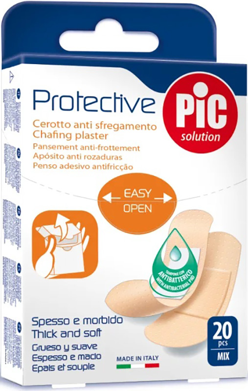 CEROTTO PIC PROTECTIVE MIX ANTIBATTERICO ANTISFREGAMENTO CON TAMPONE 20 PEZZI - farmavitality.it