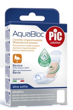 CEROTTO PIC AQUABLOC 10X10CM ANTIBATTERICO 5 PEZZI - farmavitality.it
