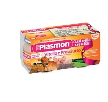 PLASMON OMOGENEIZZATO VITELLO - PROSCIUTTO 4 X 80 G - farmavitality.it