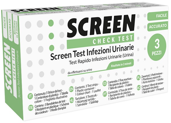 TEST PER L'INDIVIDUAZIONE RAPIDA DI LEUCOCITI SANGUE NITRITO E PROTEINA NELL'URINA SCREEN CHECK TEST INFEZIONI VIE URINARIE 3 PEZZI - farmavitality.it