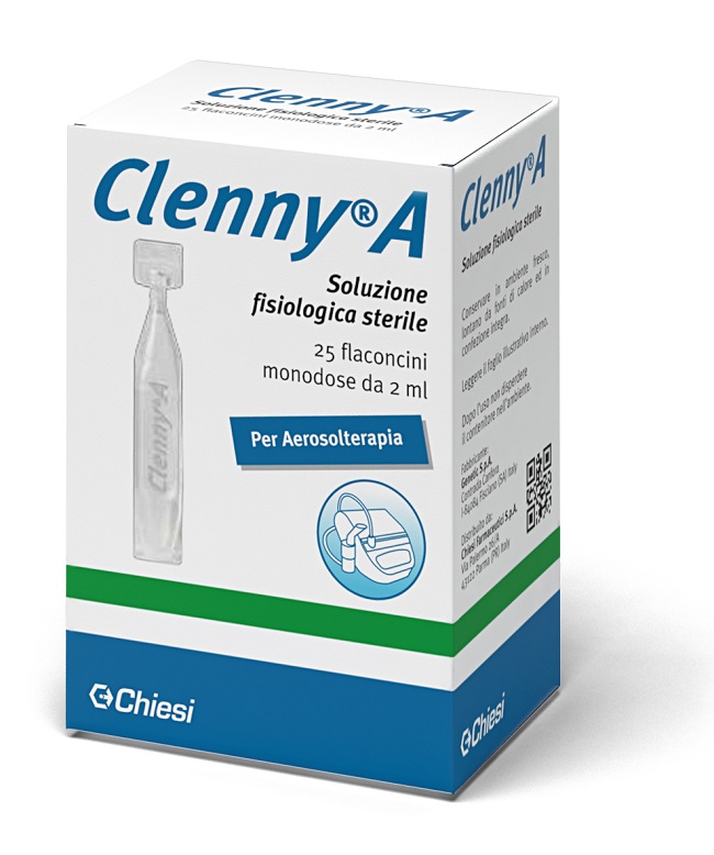 CLENNY A SOLUZIONE FISIOLOGICA STERILE PER AEROSOLTERAPIA 25 FLACONCINI MONODOSE DA 2 ML - farmavitality.it