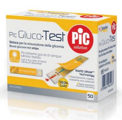 STRISCE MISURAZIONE GLICEMIA PIC GLUCOTEST 50 PEZZI - farmavitality.it