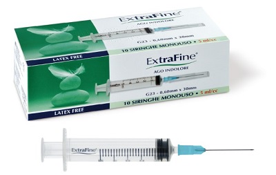 SIRINGA EXTRAFINE 5 ML GAUGE 23 0,60X30MM 10 PEZZI - farmavitality.it