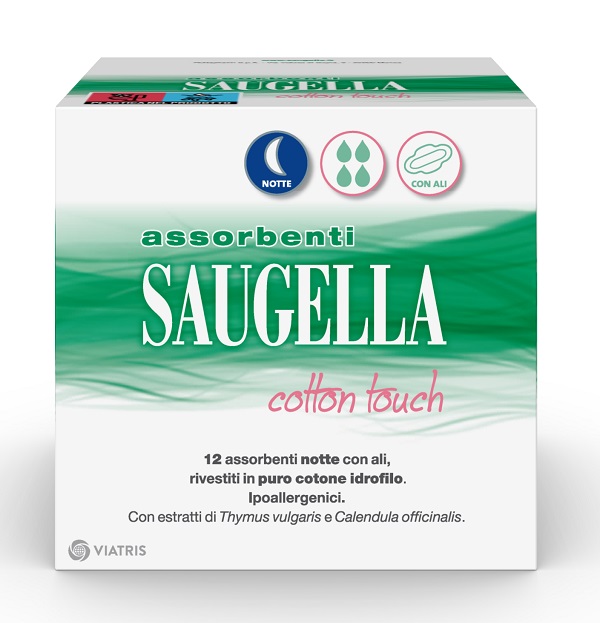 Meda Saugella Cotton Touch Assorbenti notte con ali 12 pezzi - farmavitality.it