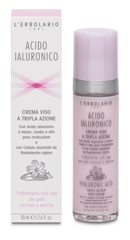 ACIDO IALURONICO CREMA VISO A TRIPLA AZIONE TRATTAMENTO ANTIAGE PELLI NORMALI E SECCHE 50 ML - farmavitality.it