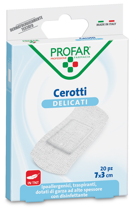 CEROTTO TESSUTO NON TESSUTO DELICATO GRANDI 7X3 CM 20 PEZZI PROFAR - farmavitality.it