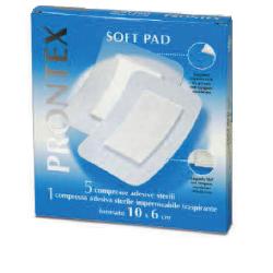 GARZA COMPRESSA PRONTEX SOFT PAD 10X6 CM 6 PEZZI (5 TNT + 1 IMPERMEABILE AQUA PAD) - farmavitality.it
