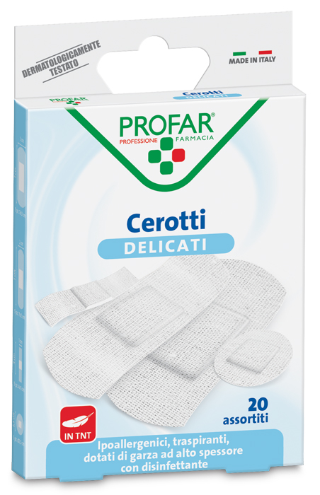 CEROTTO TESSUTO NON TESSUTO DELICATO ASSORTITI 20 PEZZI PROFAR - farmavitality.it