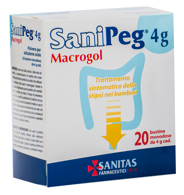 SANIPEG MACROGOL POLVERE PER SOLUZIONE ORALE 20 BUSTINE DA 4 G - farmavitality.it