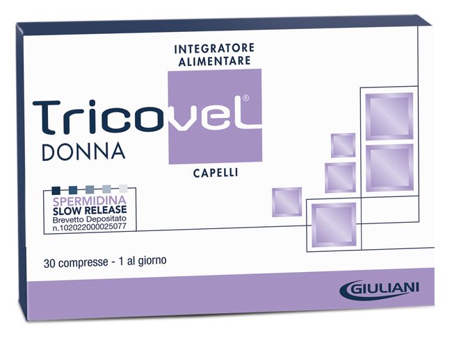 TRICOVEL DONNA INTEGRATORE ALIMENTARE CON NUTRIENTI SPECIFICI PER CAPELLI 30 COMPRESSE - farmavitality.it
