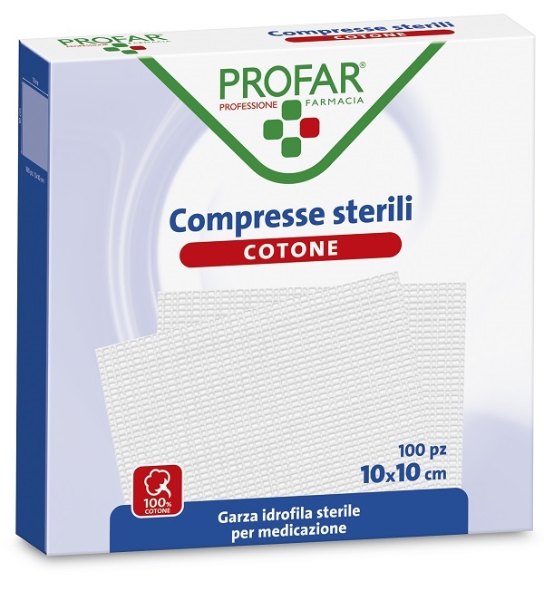 GARZA IDROFILA PROFAR COMPRESSA STERILE 10X10 CM 100 PEZZI - farmavitality.it
