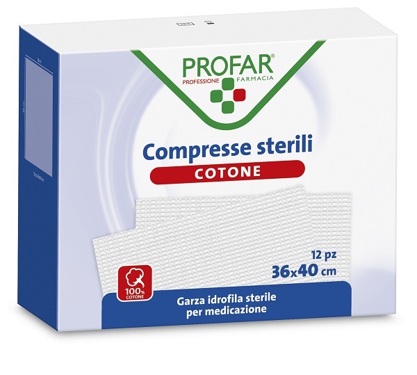 GARZA IDROFILA PROFAR COMPRESSA STERILE 36X40 CM 12 PEZZI - farmavitality.it