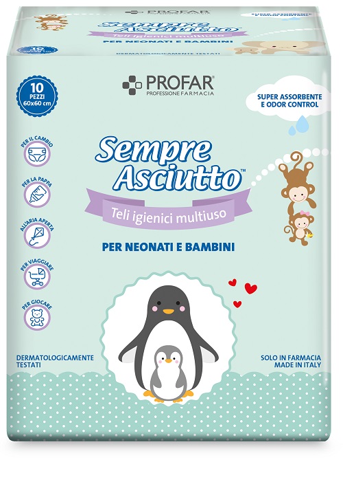 SEMPRE ASCIUTTO TELI IGIENICI MULTIUSO 10 PEZZI PROFAR - farmavitality.it