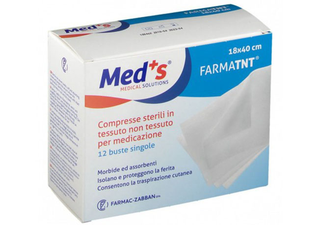 GARZA COMPRESSA MEDS TESSUTO NON TESSUTO 18X40CM 12 PEZZI - farmavitality.it