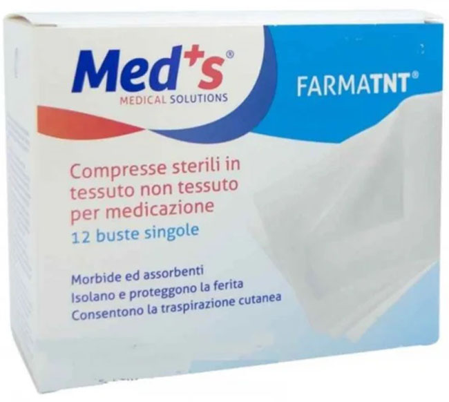 GARZA COMPRESSA MEDS TESSUTO NON TESSUTO PEEL OPEN 10X10CM 12 PEZZI - farmavitality.it