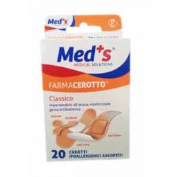CEROTTO MEDS STRIPS POLIURETANO IPOALLERGENICO CLASSICO ASSORTITI 20 PEZZI - farmavitality.it