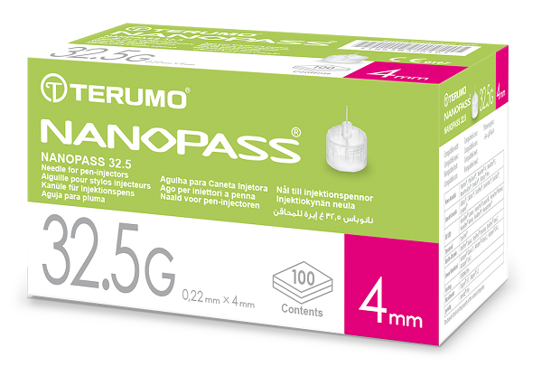 AGO PER PENNA DA INSULINA NANOPASS 32,5 GAUGE LUNGHEZZA 4 MM 100 PEZZI - farmavitality.it