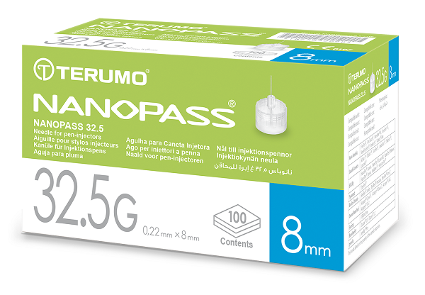 AGO PER PENNA DA INSULINA NANOPASS 32,5 GAUGE LUNGHEZZA 8 MM 100 PEZZI - farmavitality.it
