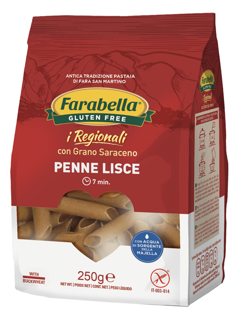 FARABELLA PENNE LISCE GRANO SARACENO 250 G - farmavitality.it