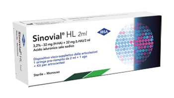 SIRINGA INTRA-ARTICOLARE SINOVIAL HL 3,2% ACIDO IALURONICO H-HA 32 MG ACIDO IALURONICO L-HA 32 MG 1 SIRINGA PRERIEMPITA 2 ML + KIT B.BRAUN - farmavitality.it