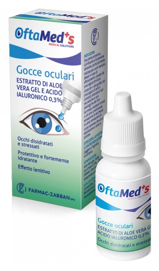 OFTAMED'S GOCCE OCULARI OCCHI DISIDRATATI E STRESSATI ESTRATTO ALOE VERA GEL E ACIDO IALURONICO 0,3% 10 ML - farmavitality.it