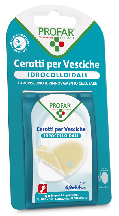 CEROTTO IDROCOLLOIDALE PROFAR 69X44 5 PEZZI - farmavitality.it